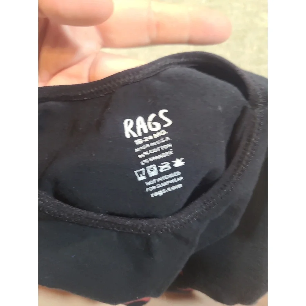Rags to Raches toddler romper in black featuring an eagle graphic size 18-24m - Picture 4 of 4